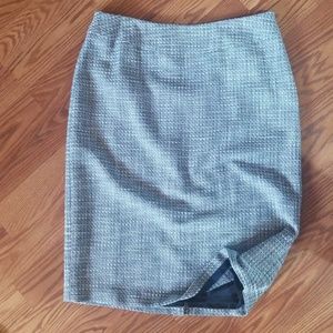 Navy and white pencil skirt